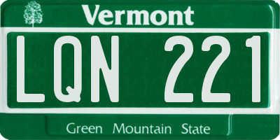 VT license plate LQN221
