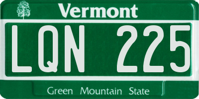 VT license plate LQN225