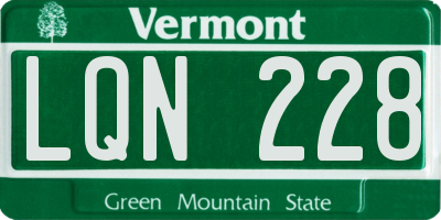 VT license plate LQN228
