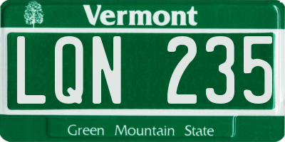 VT license plate LQN235