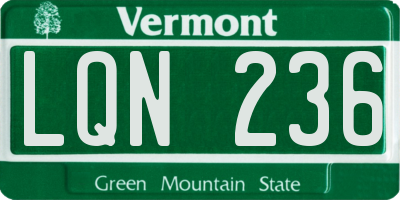 VT license plate LQN236