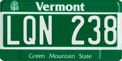 VT license plate LQN238
