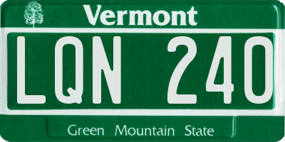 VT license plate LQN240