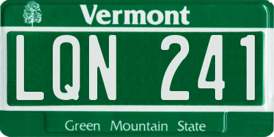 VT license plate LQN241