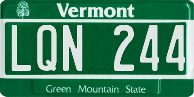 VT license plate LQN244
