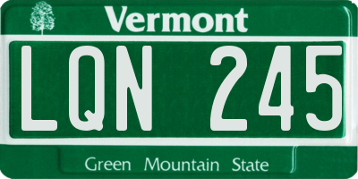 VT license plate LQN245