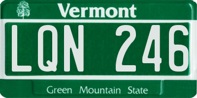 VT license plate LQN246