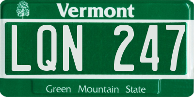 VT license plate LQN247