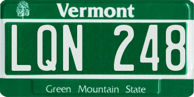 VT license plate LQN248
