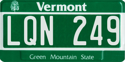 VT license plate LQN249