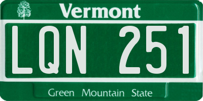 VT license plate LQN251