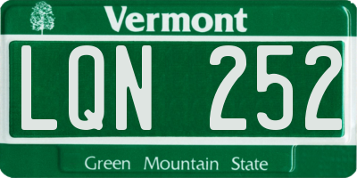 VT license plate LQN252