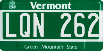 VT license plate LQN262