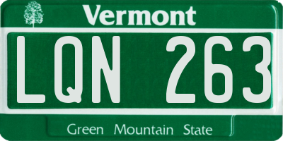 VT license plate LQN263