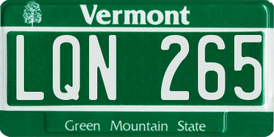 VT license plate LQN265