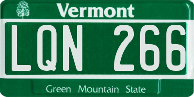 VT license plate LQN266