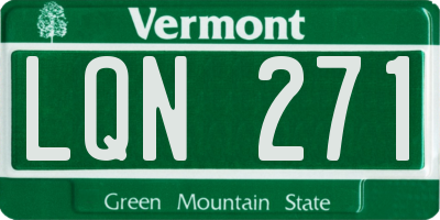 VT license plate LQN271