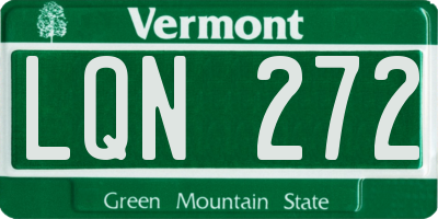 VT license plate LQN272