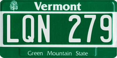 VT license plate LQN279