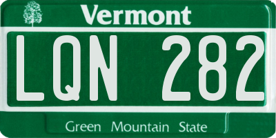 VT license plate LQN282