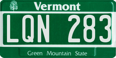 VT license plate LQN283