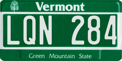 VT license plate LQN284