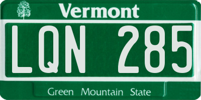 VT license plate LQN285