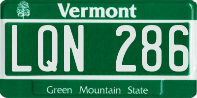 VT license plate LQN286