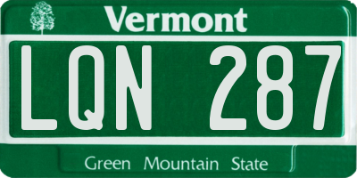 VT license plate LQN287
