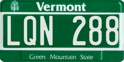 VT license plate LQN288