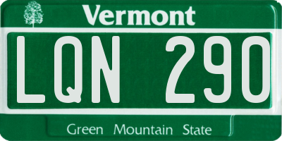 VT license plate LQN290