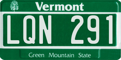 VT license plate LQN291