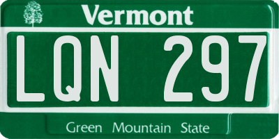 VT license plate LQN297