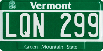 VT license plate LQN299
