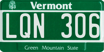 VT license plate LQN306
