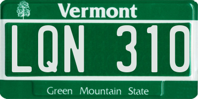 VT license plate LQN310