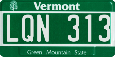 VT license plate LQN313