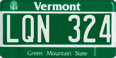 VT license plate LQN324