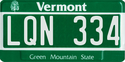 VT license plate LQN334