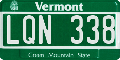 VT license plate LQN338