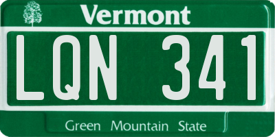 VT license plate LQN341
