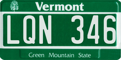 VT license plate LQN346