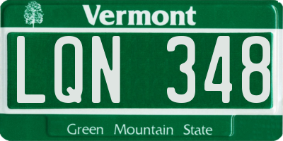 VT license plate LQN348