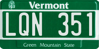 VT license plate LQN351