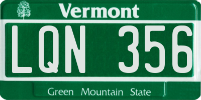 VT license plate LQN356