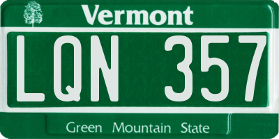 VT license plate LQN357