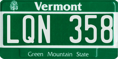 VT license plate LQN358