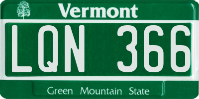VT license plate LQN366