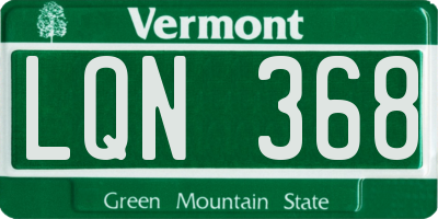 VT license plate LQN368