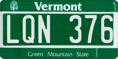 VT license plate LQN376